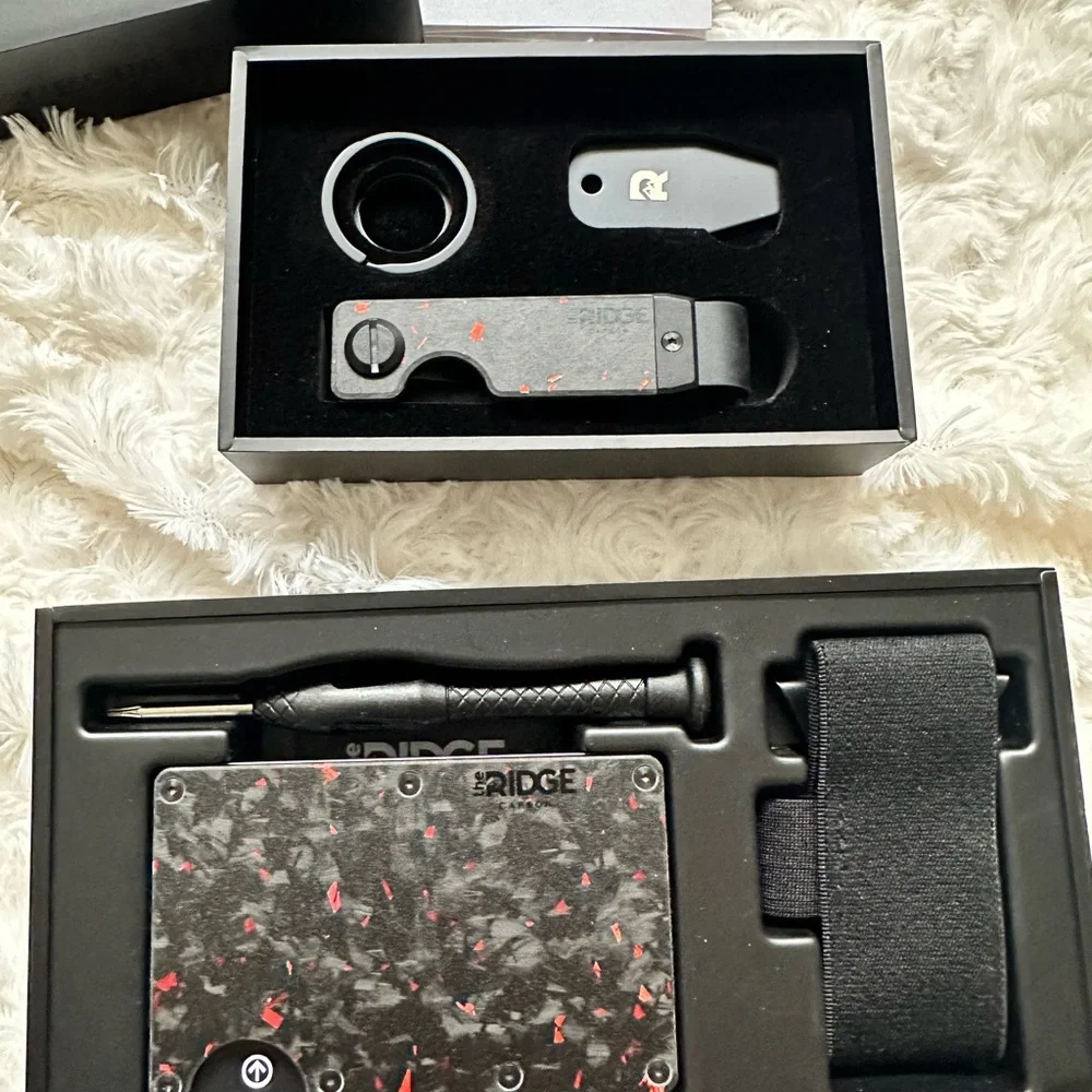 NOT FOR SALE Ridge Carbon Fiber Wallet with Red Accents